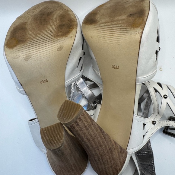 Guess White Strappy Sandals with Medium Heel - Picture 6 of 6